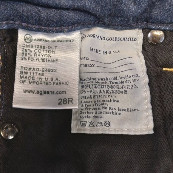 AG The Legging Ankle Super Skinny Jeans Raw Hem Denim Size 28R - Picture 10 of 11